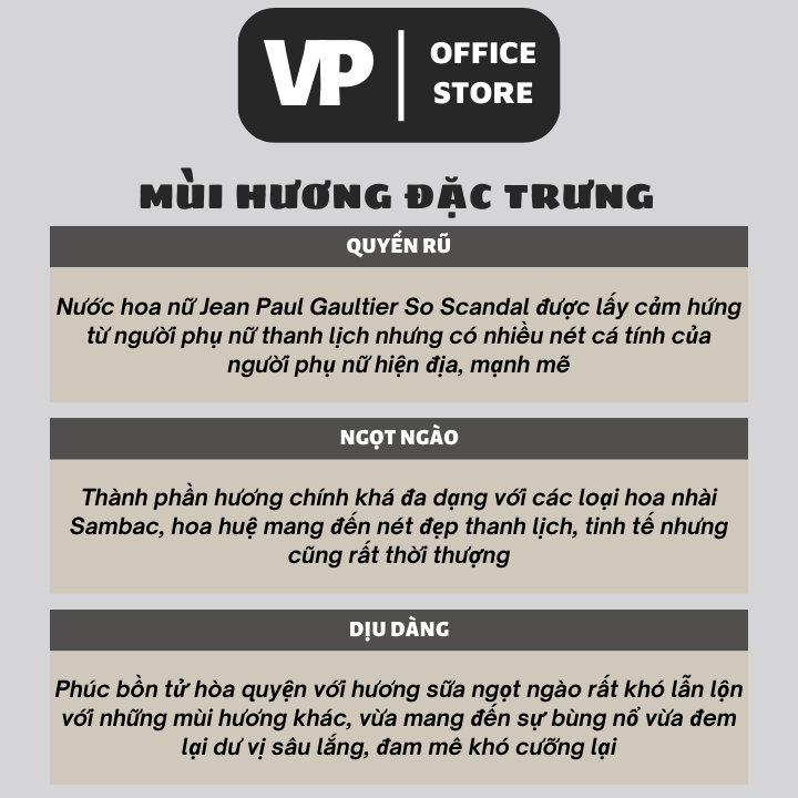 Nước hoa nữ mini chiết JEAN PAUL GAUTIER SO SCANDAL 10ml chính hãng quyến rũ, ngọt ngào, dịu dàng