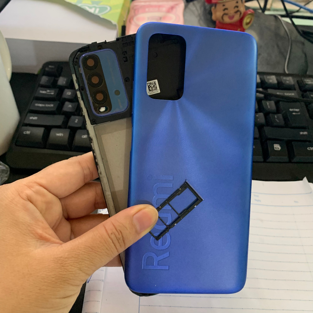 Bộ vỏ xiaomi redmi 9T zin có khe sim