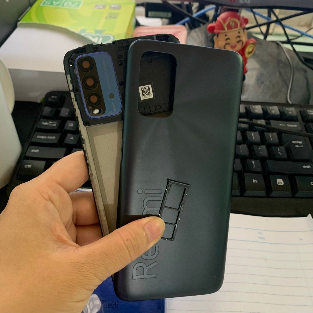 Bộ vỏ xiaomi redmi 9T zin có khe sim