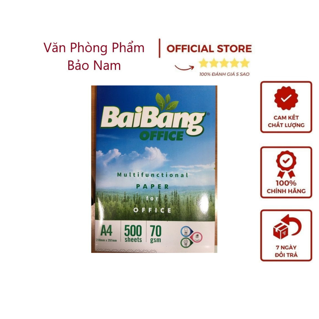 Giấy In, Photo A4 Bãi Bằng Hồng Tem ĐL70gsm ( đóng 1 thùng 5 tập )