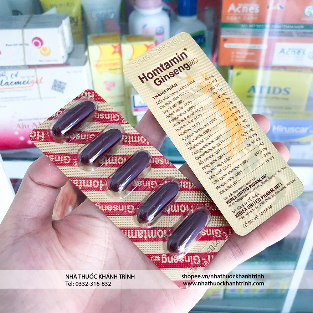 Viên nhân sâm HOMTAMIN GINSENG EXTRA chính hãng Korea United sản xuất