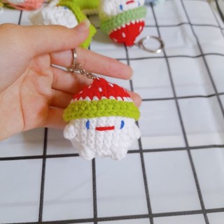 Móc khóa dưa hấu bằng len