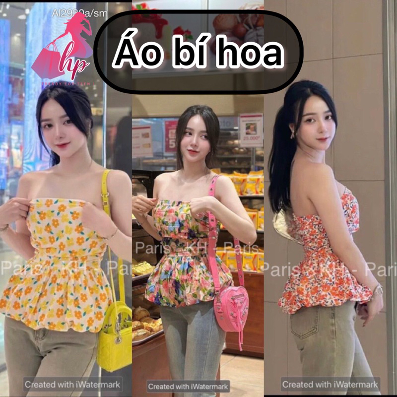 Áo Ống Form Bí In Hoa, Áo Nữ Cúp Ngực Không Mút 2 Lớp Peplum G64