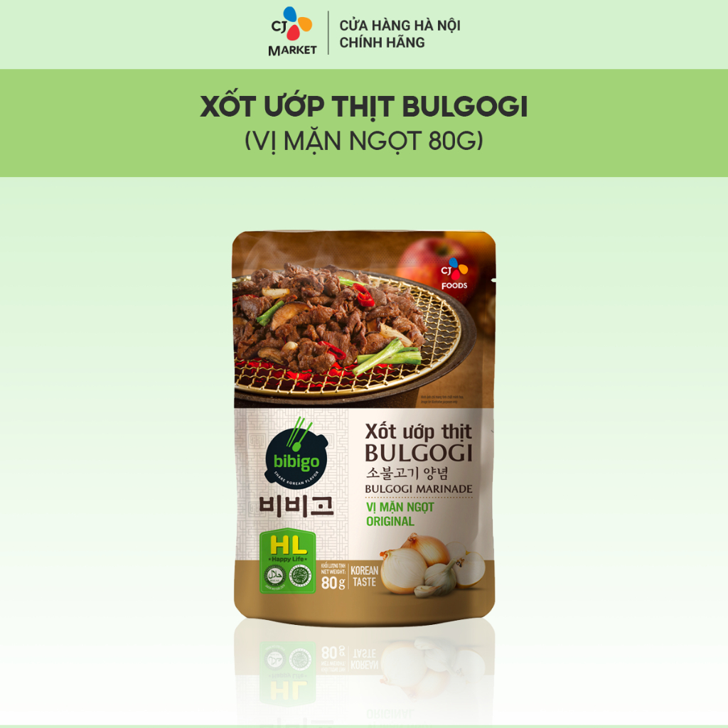 Xốt ướp thịt Bulgogi Bibigo Gói 80g (Vị Mặn Ngọt/Vị Ớt Cay)