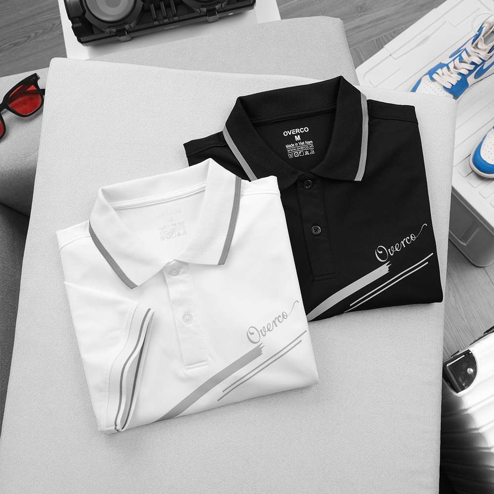 Áo Polo Nam COORDI OVERCO Chất Vải Cá Sấu Gai Mềm Mịn Thoáng Mát Không Xù Lông Họa Tiết Đợn Giản