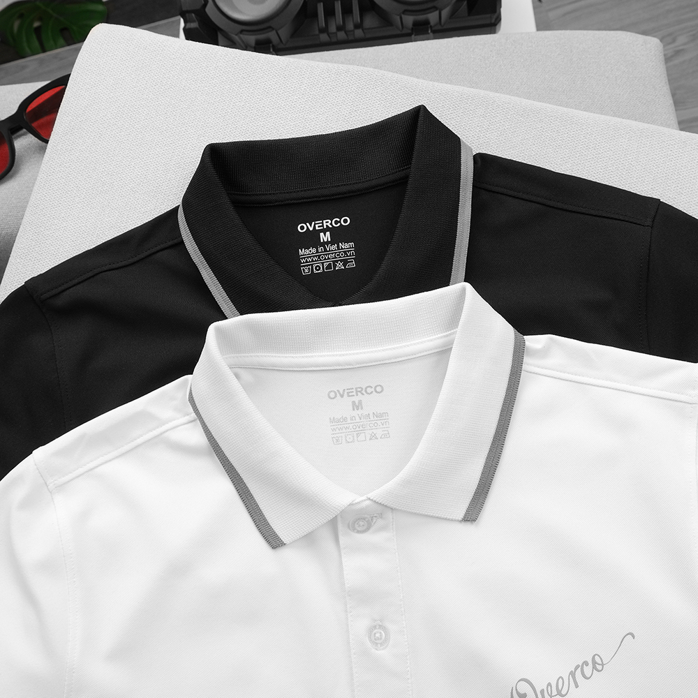 Áo Polo Nam COORDI OVERCO Chất Vải Cá Sấu Gai Mềm Mịn Thoáng Mát Không Xù Lông Họa Tiết Đợn Giản