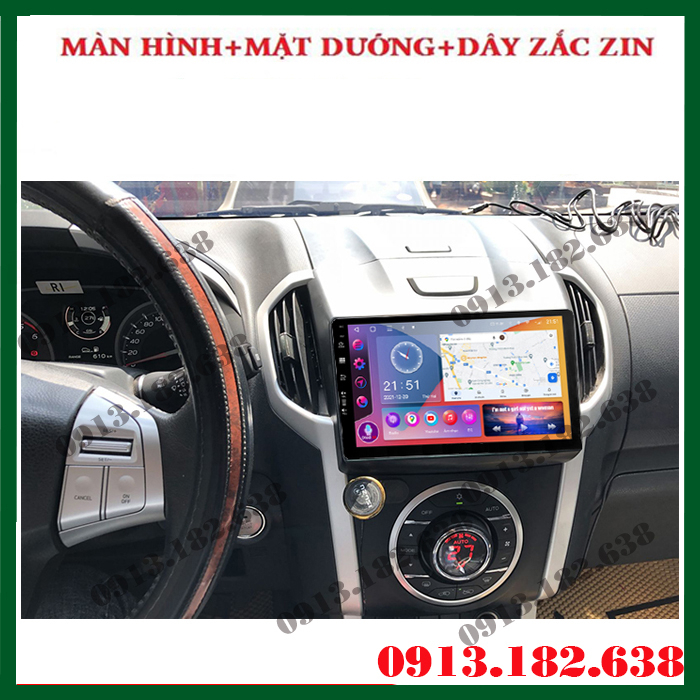 Combo màn hình lắp sim 4G ANDROID A.5 kèm mặt dưỡng dây nguồn zin theo xe CHEVROLET D-MAX