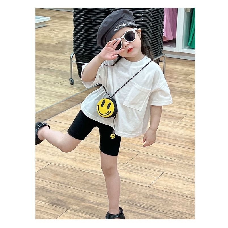 Phụ kiện thời trang Túi vải mini hình mặt cười đeo cổ, đeo chéo cho bé