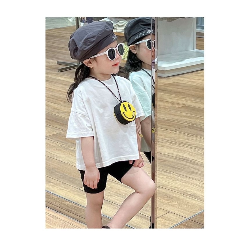 Phụ kiện thời trang Túi vải mini hình mặt cười đeo cổ, đeo chéo cho bé