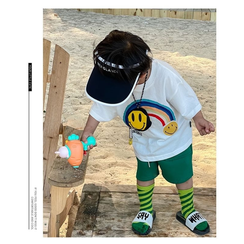 Phụ kiện thời trang Túi vải mini hình mặt cười đeo cổ, đeo chéo cho bé