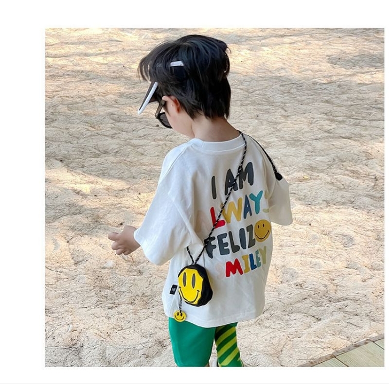 Phụ kiện thời trang Túi vải mini hình mặt cười đeo cổ, đeo chéo cho bé