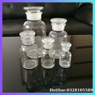 Chai thủy tinh miệng rộng nút mài 30ml/60ml/125ml/250ml - Onelab