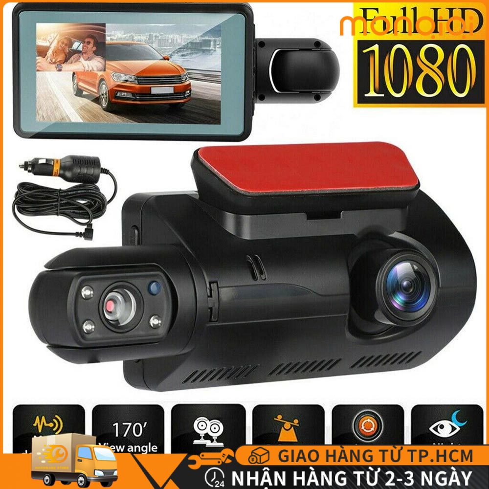 Camera hành trình Ống Kính Kép 3" Ghi hình trước và trong khoang xe - FULL HD 1080 | BigBuy360 - bigbuy360.vn