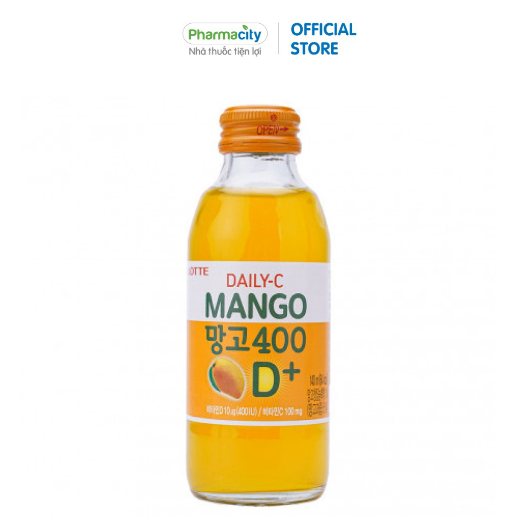 Nước Giải Khát Lotte Daily-C Bổ Sung Vitamin D Vị Xoài Chai 140Ml