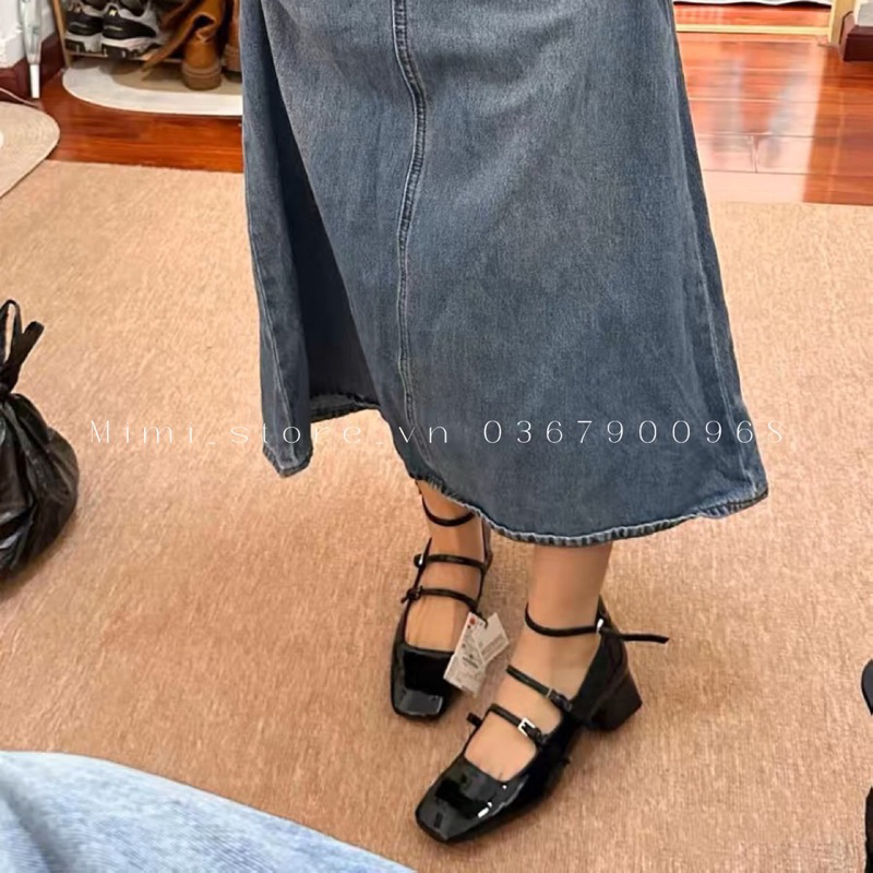 Giày trơn da bóng 3 quai xuất ZR full box MS-