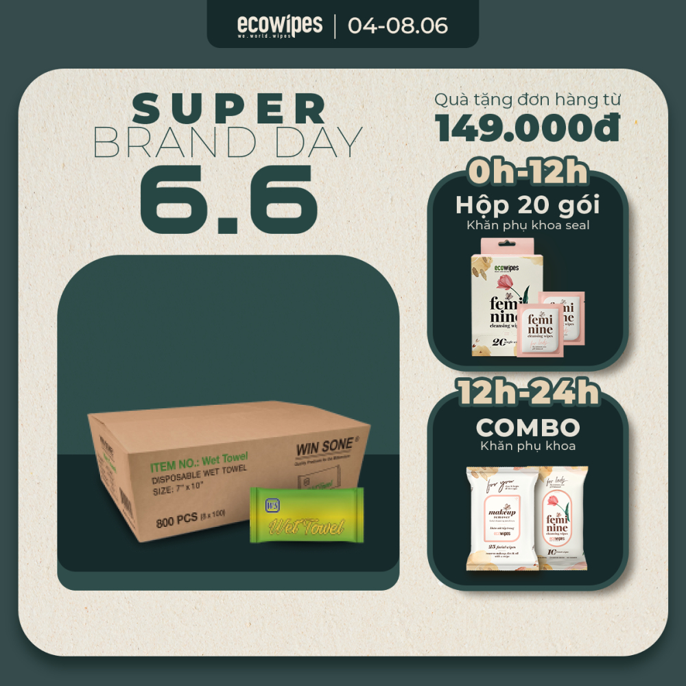 Thùng 800 tờ khăn lạnh cao cấp khổ lớn Ecowipes 1 tờ dành cho lò bánh mì, dịch vụ ăn uống mang về - an toàn sức khỏe
