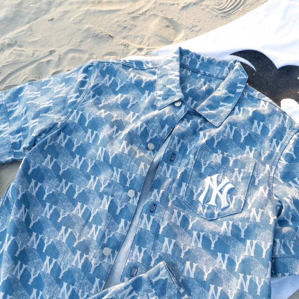 SET ĐỒ DENIM M.L.B CUBE MONOGRAM NY PRINTED