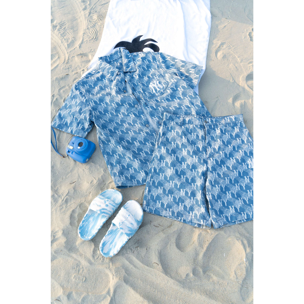 SET ĐỒ DENIM M.L.B CUBE MONOGRAM NY PRINTED