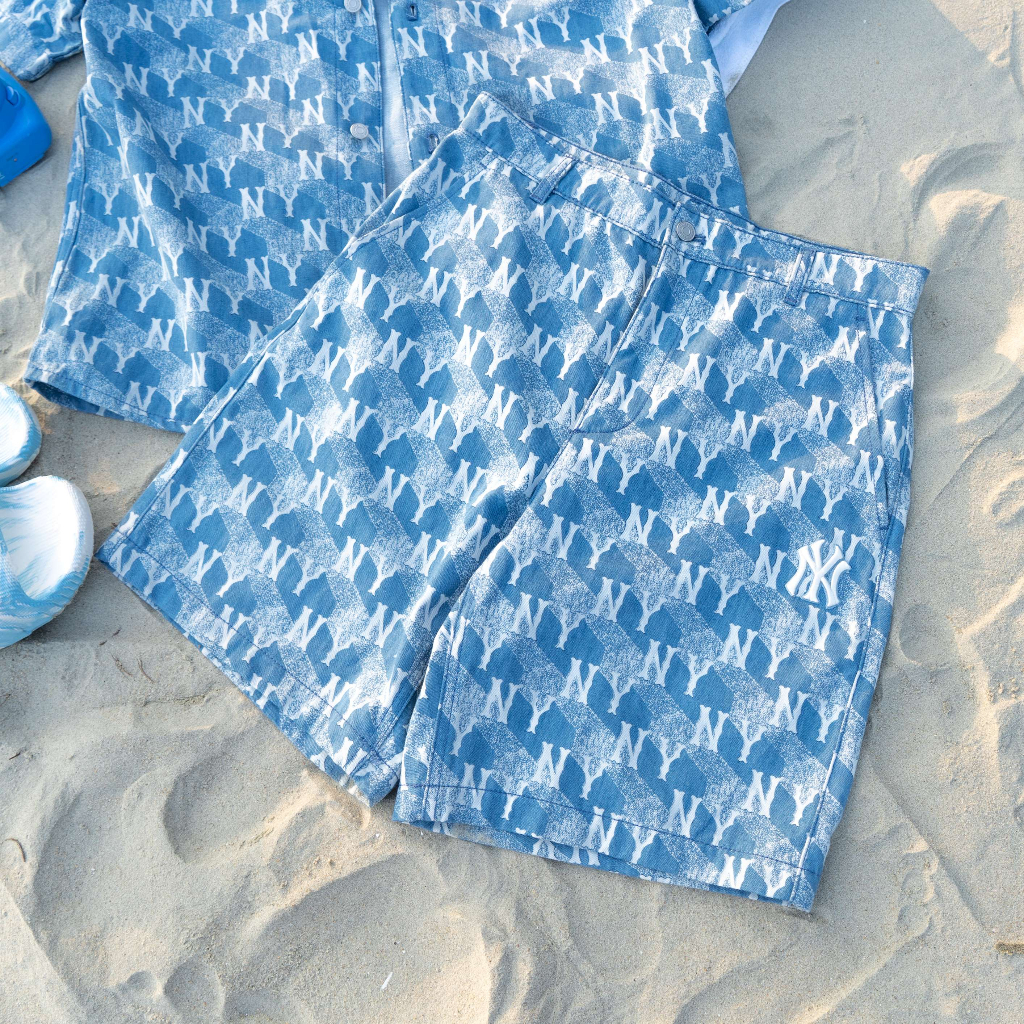 SET ĐỒ DENIM M.L.B CUBE MONOGRAM NY PRINTED