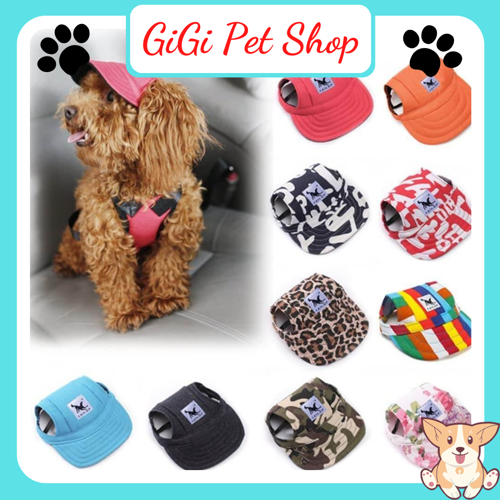Mũ nón vải lưỡi trai cho chó mèo dễ thương cute che nắng đội đầu phụ kiện thú cưng giá rẻ - GiGi Pet Shop