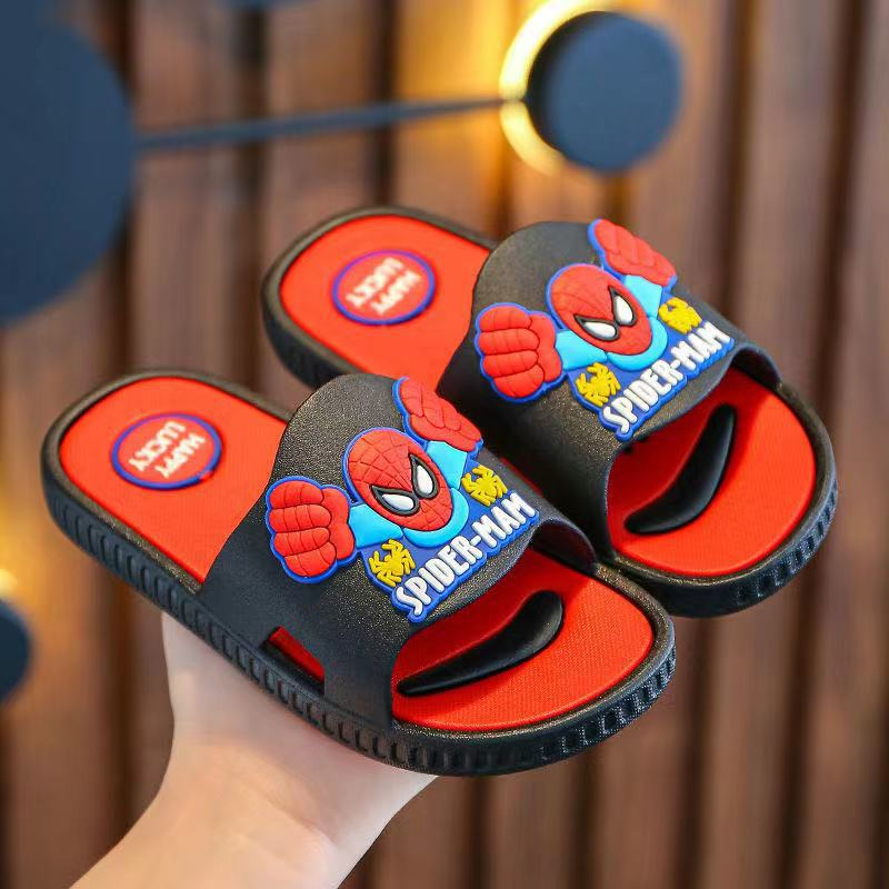 Dép siêu nhân bé trai hình spiderman quai ngang êm nhẹ đi trong nhà đi biển mùa hè cho trẻ em 3 - 8 tuổi