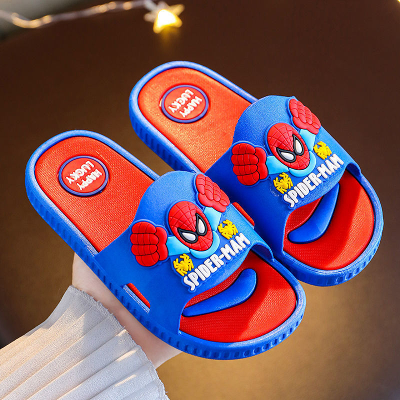 Dép siêu nhân bé trai hình spiderman quai ngang êm nhẹ đi trong nhà đi biển mùa hè cho trẻ em 3 - 8 tuổi