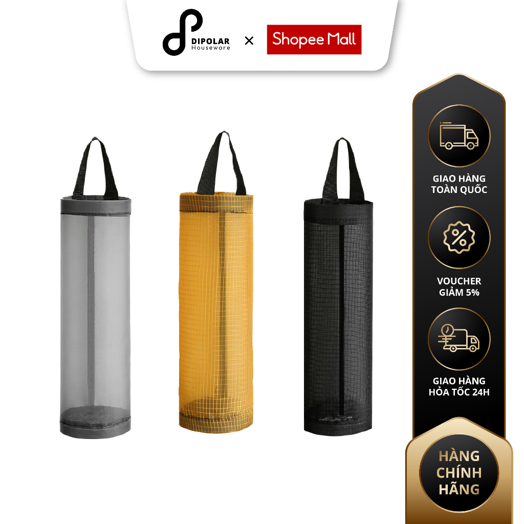 Túi Lưới Treo Tường Dạng Ống Đựng Túi Nylon DIPOLAR Đa Năng Tái Sử Dụng Tiện Lợi Cho Nhà Bếp - DTL02