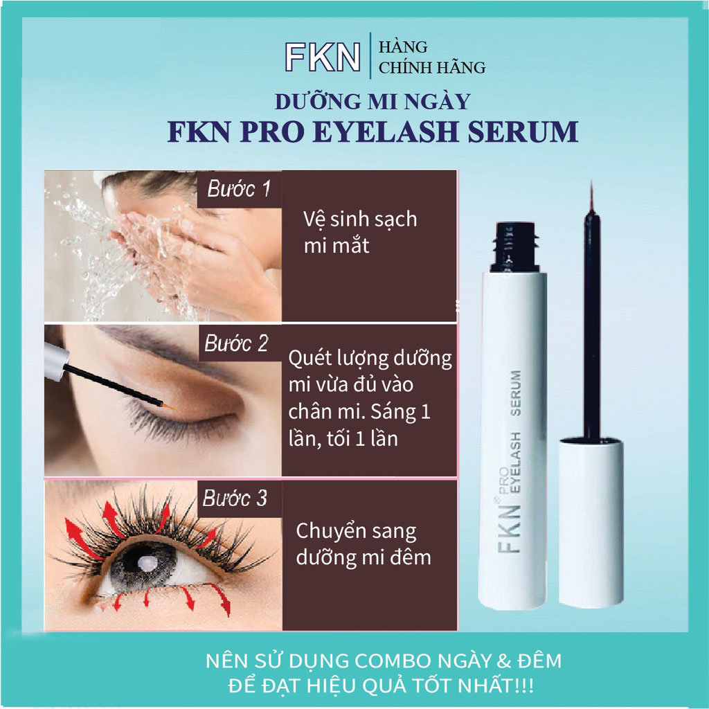 Serum dưỡng mi FKN 5ml hiệu quả nhanh chính hãng - Combo mi FKN tặng 1 dưỡng chân mày FKN