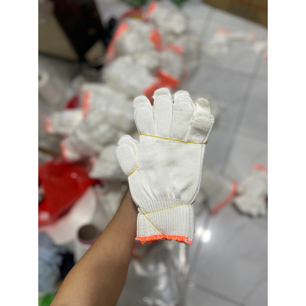 10 đôi găng tay len màu ngà. bao tay sợi màu ngà Hàng dày dặn đeo êm tay