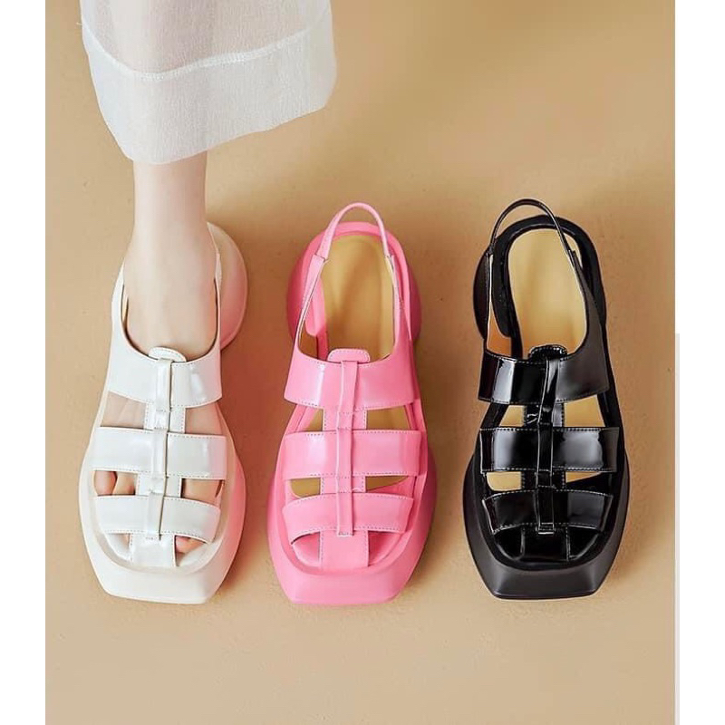 ORDER 💕 Giày da bóng đế cao su chunky 5cm 34-39