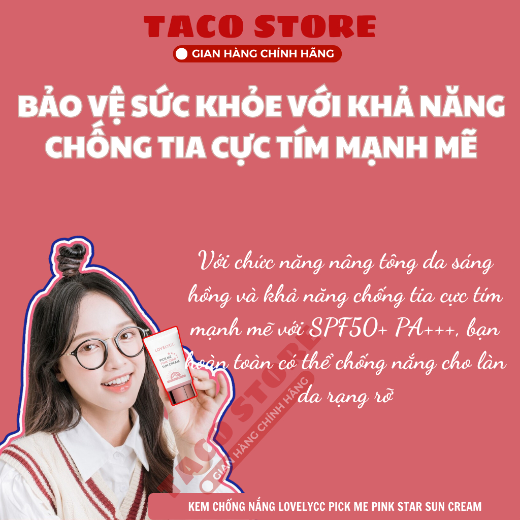 Kem Chống Nắng LovelyCC Pink Star Sun Cream 50ml