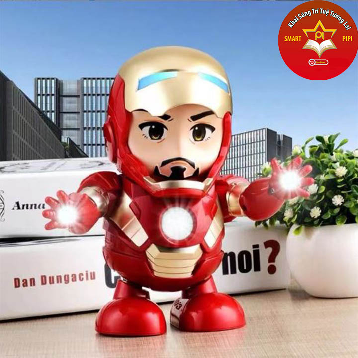 Đồ Chơi Siêu Nhân Iron Man - Robot iron man nhảy múa - Có Thể Mở Mặt Nạ-Nhảy Múa-Có Nhạc Đèn Led ( Nhựa ABS An Toàn)