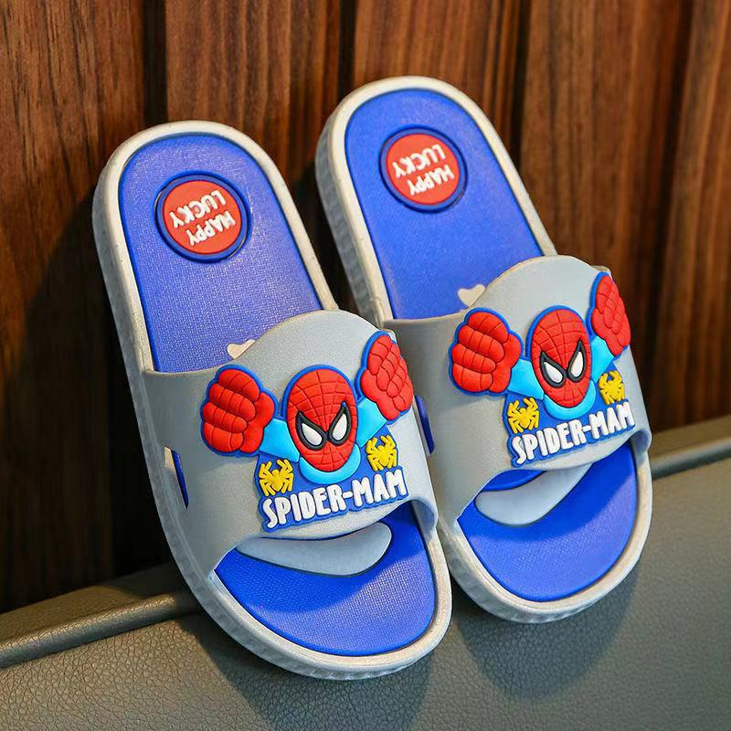 Dép siêu nhân bé trai hình spiderman quai ngang êm nhẹ đi trong nhà đi biển mùa hè cho trẻ em 3 - 8 tuổi