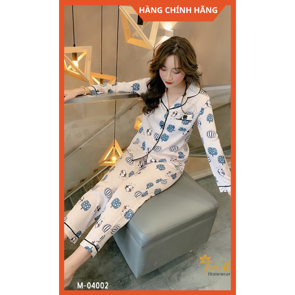 Bộ Lụa Hàn Dài Tay BÍ NGÔ 04, Hàng Chính Hãng ForMe Pijamas