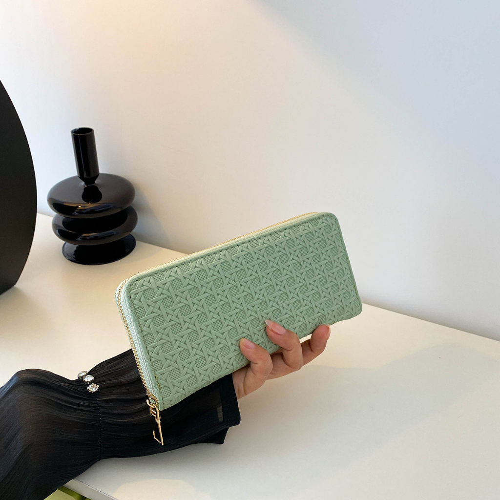 Ví nữ ，Ví thời trang Hàn Quốc，Ví da có khóa kéo，Ví tiền xu