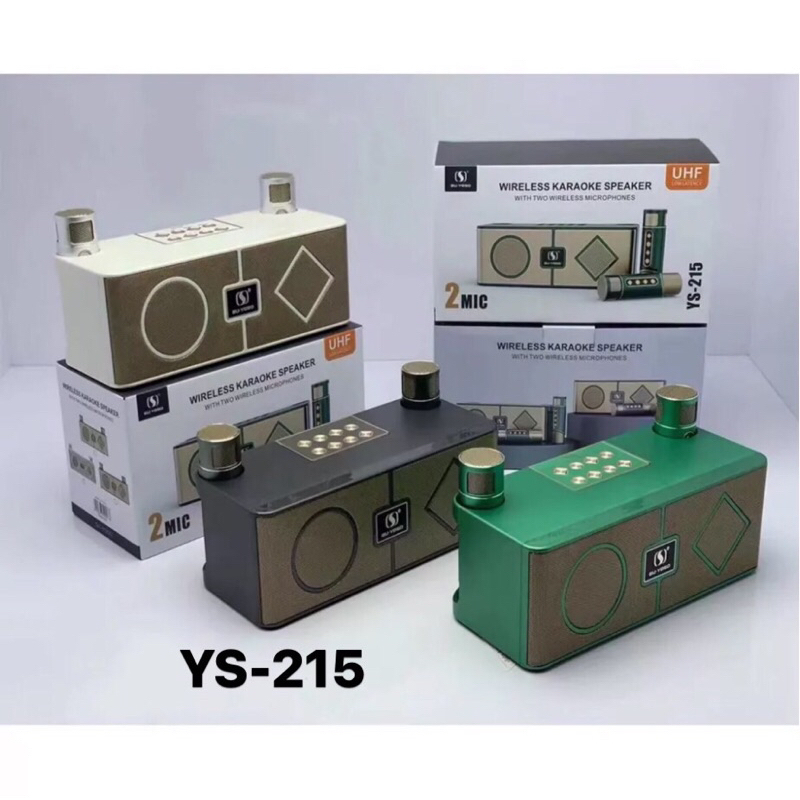 Loa bluetooth JVJ YS-215 kèm 2 micro karaoke không dây, hiệu ứng đổi giọng