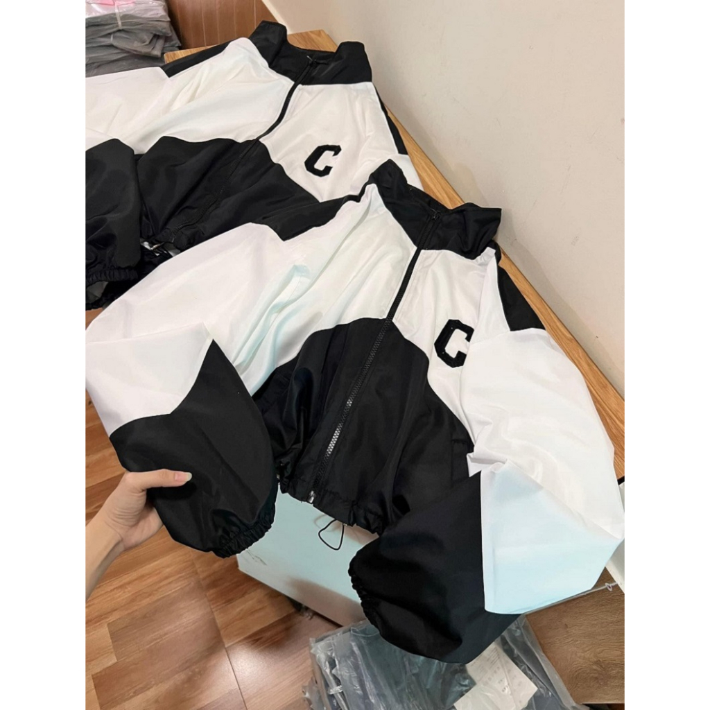 Áo Khoác Dù Nữ Form Lửng Có Dây Rút 2 Bên Phối Màu CELNIE Năng Động - ĐĂNG QUANG CLOTHER