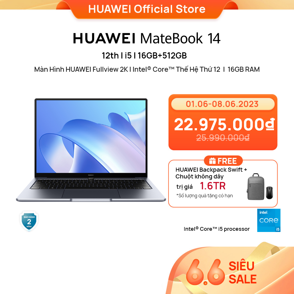  Máy Tính Xách Tay HUAWEI MateBook 14  | Intel® Core™ Thế Hệ Thứ 12