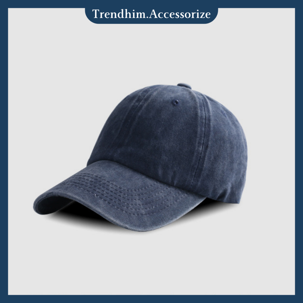 Mũ Lưỡi Trai Denim Trendhim Thoáng Mát. Nón Lưỡi Trai Vải Jean Phong Cách Hàn Quốc