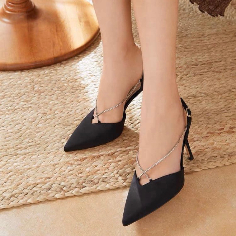 Giầy cao gót CNK xuất dây đá chéo Full box MS-1965