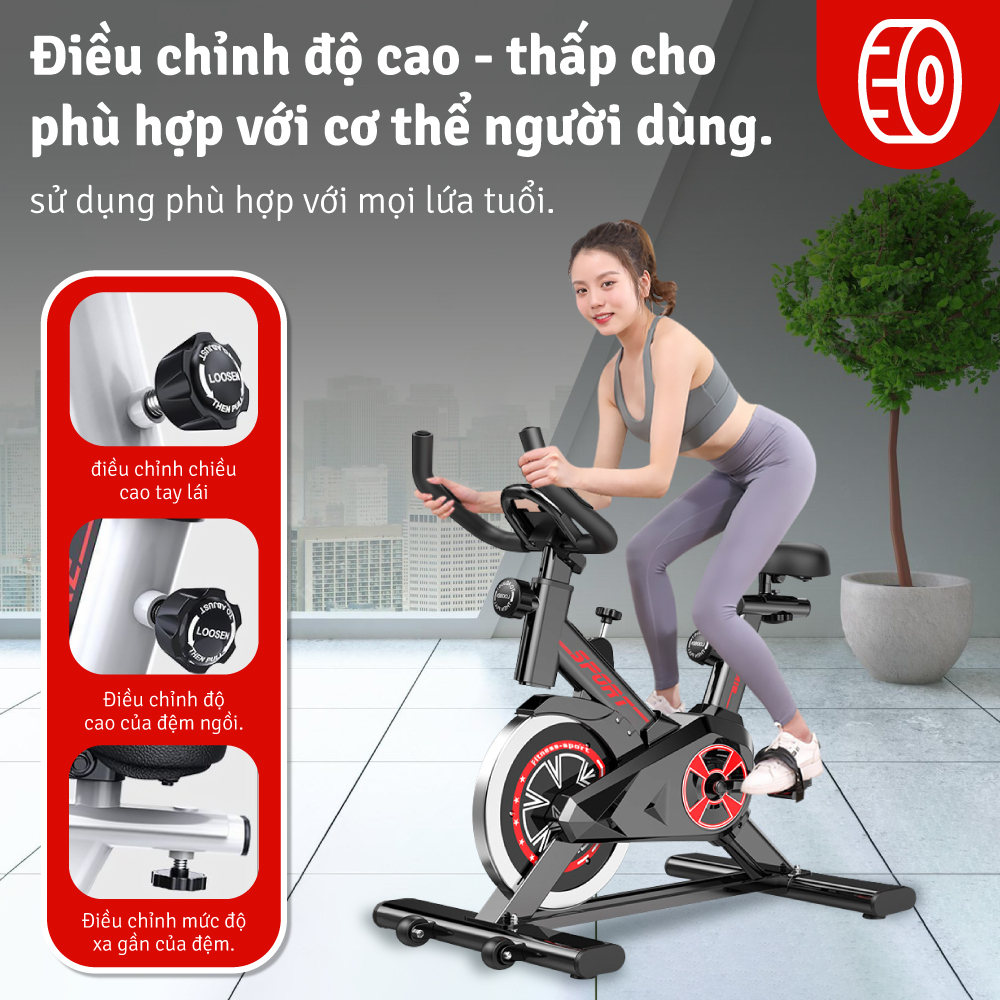 (ALL ELITE) BG-Xe đạp tập thể dục thể thao tại nhà BG Elite cao cấp cảm biến nhịp tim hàng chính hãng