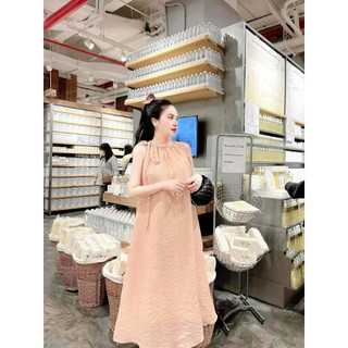 váy bầu suông chất lụa mát 45-75kg ( ảnh thật)