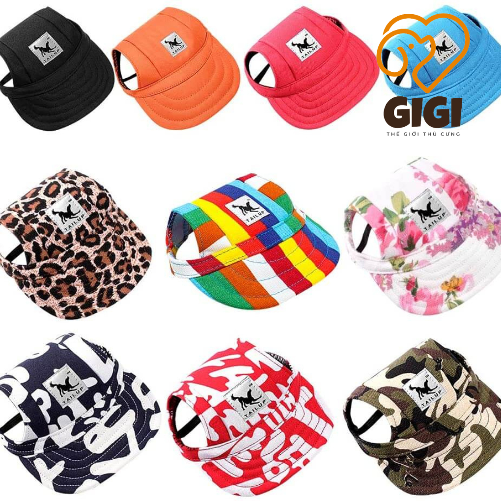 Mũ nón vải lưỡi trai cho chó mèo dễ thương cute che nắng đội đầu phụ kiện thú cưng giá rẻ - GiGi Pet Shop