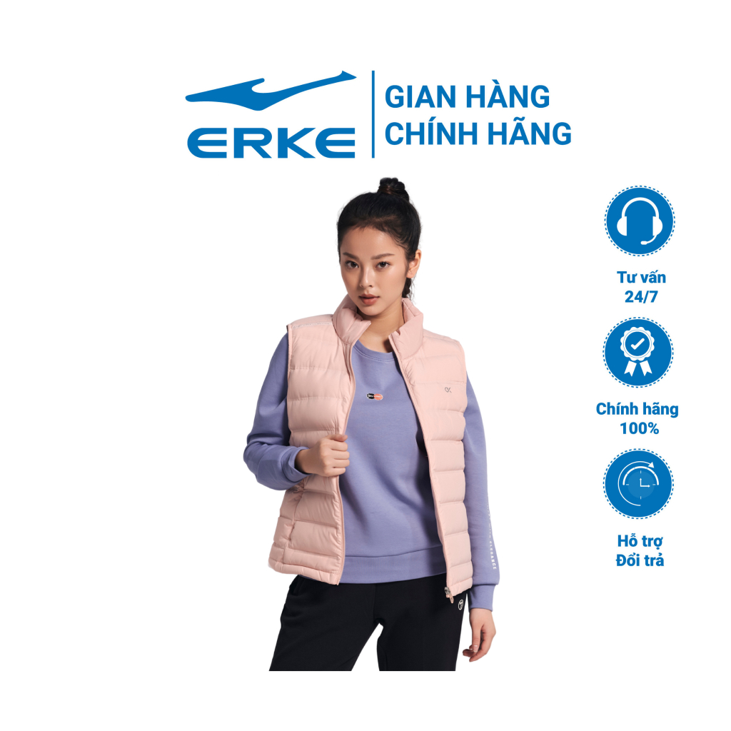 Áo ghi lê phao nữ DOWN WAISTCOAT ERKE 12221416462 thời trang chống thấm nước, cản gió, phù hợp với nhiều lứa tuổi