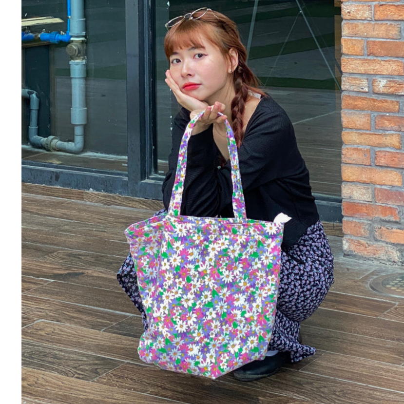 Túi Tote Violet Khoá Kéo Tặng Scrunchies Đựng Vừa Laptop | Thyme