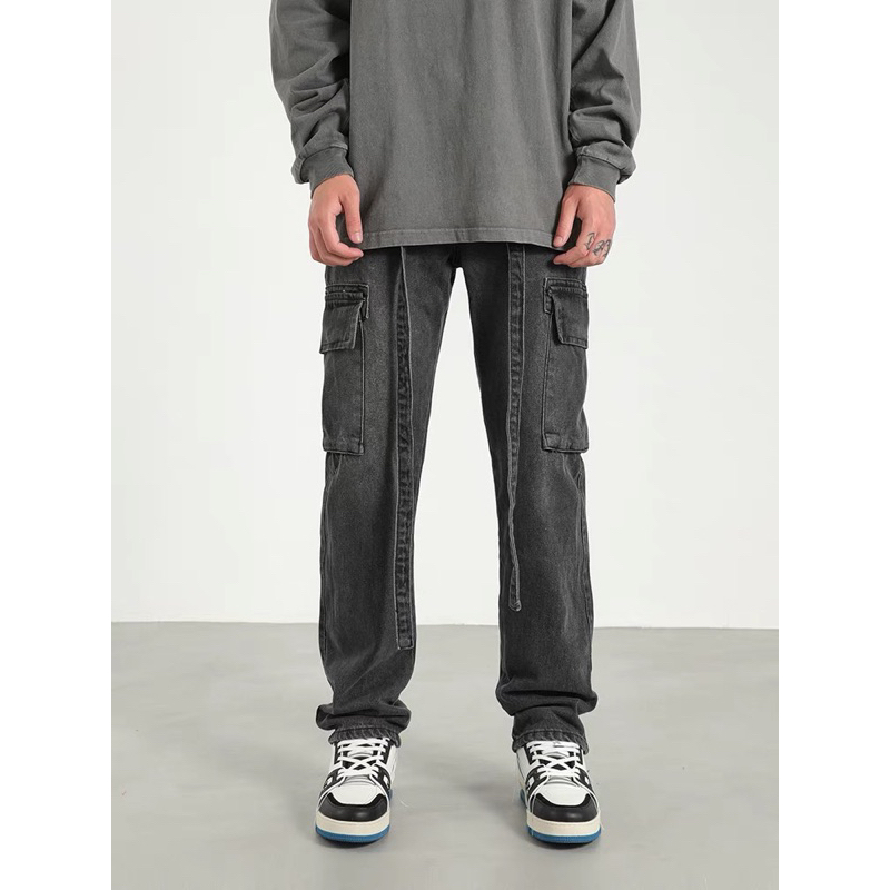 Quần Jean Cargo Pant Wash Vintage Nam Nữ FiveM Studio