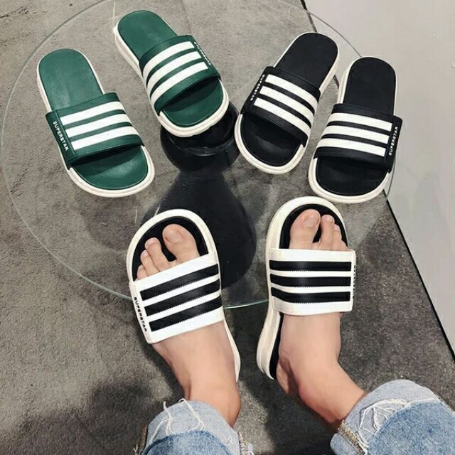 Dép lê unisex quai ngang Super Star 3 Sọc siêu hot hàng cao cấp đi nước thoải mái thời trang