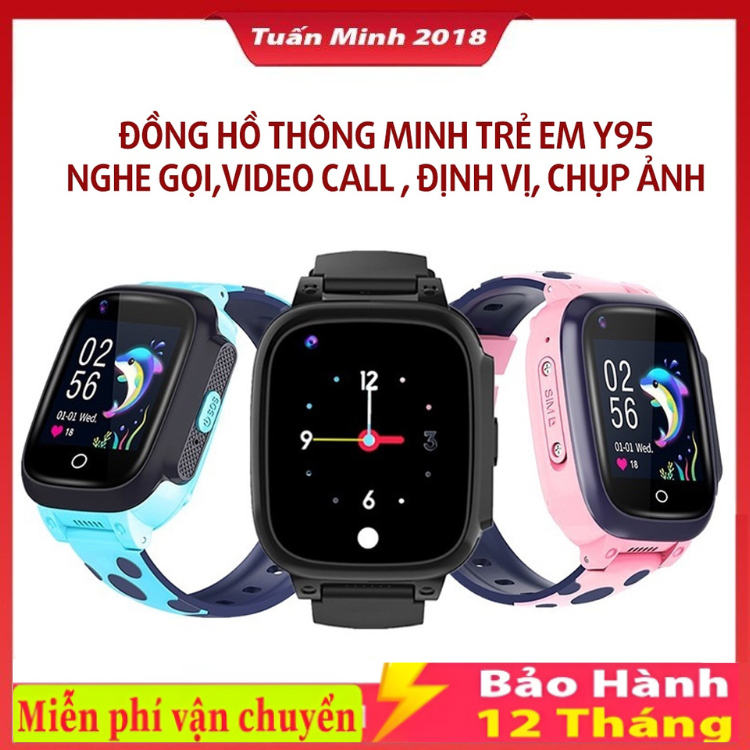 Đồng hồ thông minh trẻ em Y95 / Y92 / Y85 / Q12 định vị cảm ứng chống nước nghe gọi 2 chiều có Tiếng Việt -WIFi