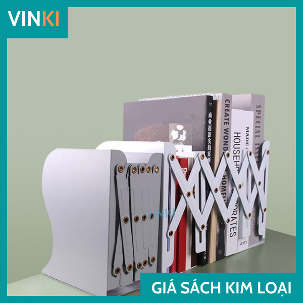 Kệ Sách Kim Loại Để Bàn Đa Năng - Giá sách gấp gọn, có thể gập kéo dài tiện lợi