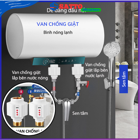 Van chống giật bình nóng lạnh chất lượng cao- Bộ van chống rò rỉ điện an toàn.